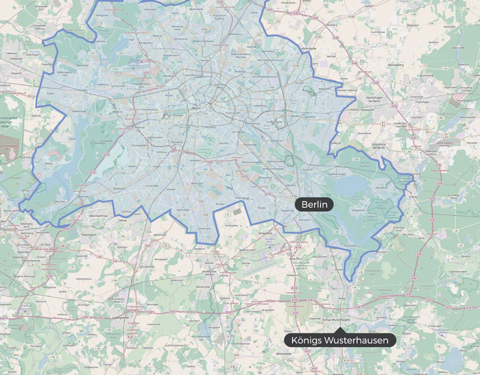 Königs Wusterhausen auf der Deutschlandkarte